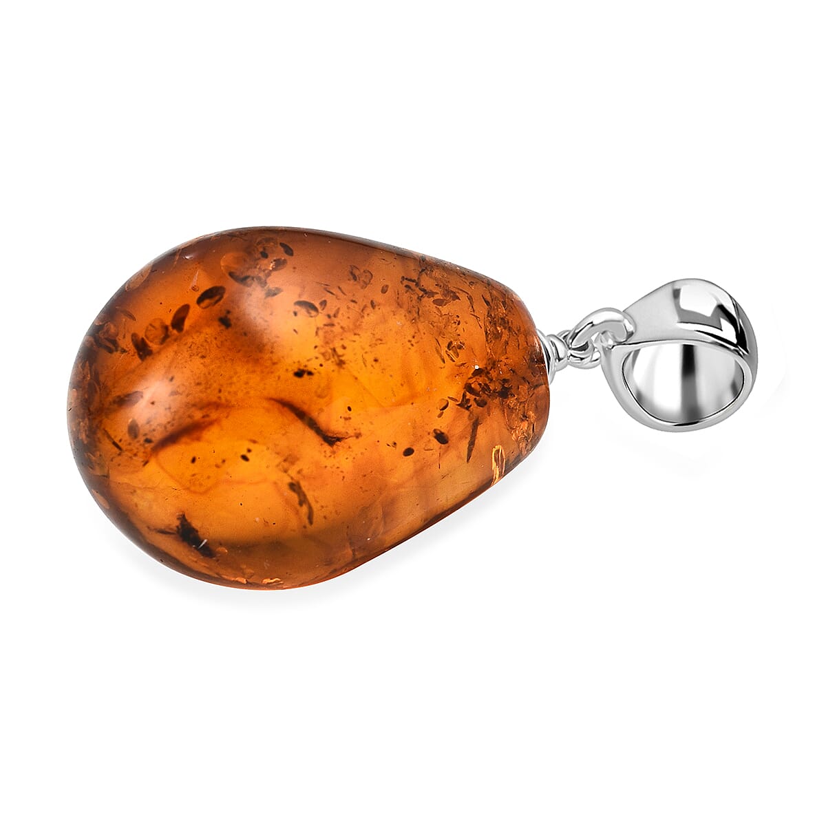 Baltic Amber Solitaire Pendant in Sterling Silver 7671501 3