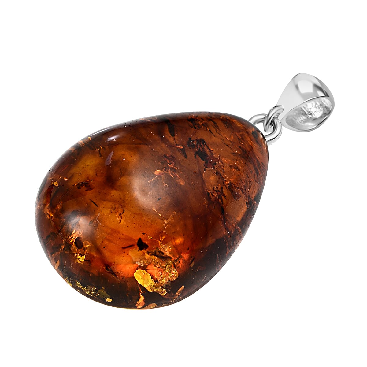 Tucson Special - Baltic Amber Solitaire Pendant in Sterling Silver 7672853 3