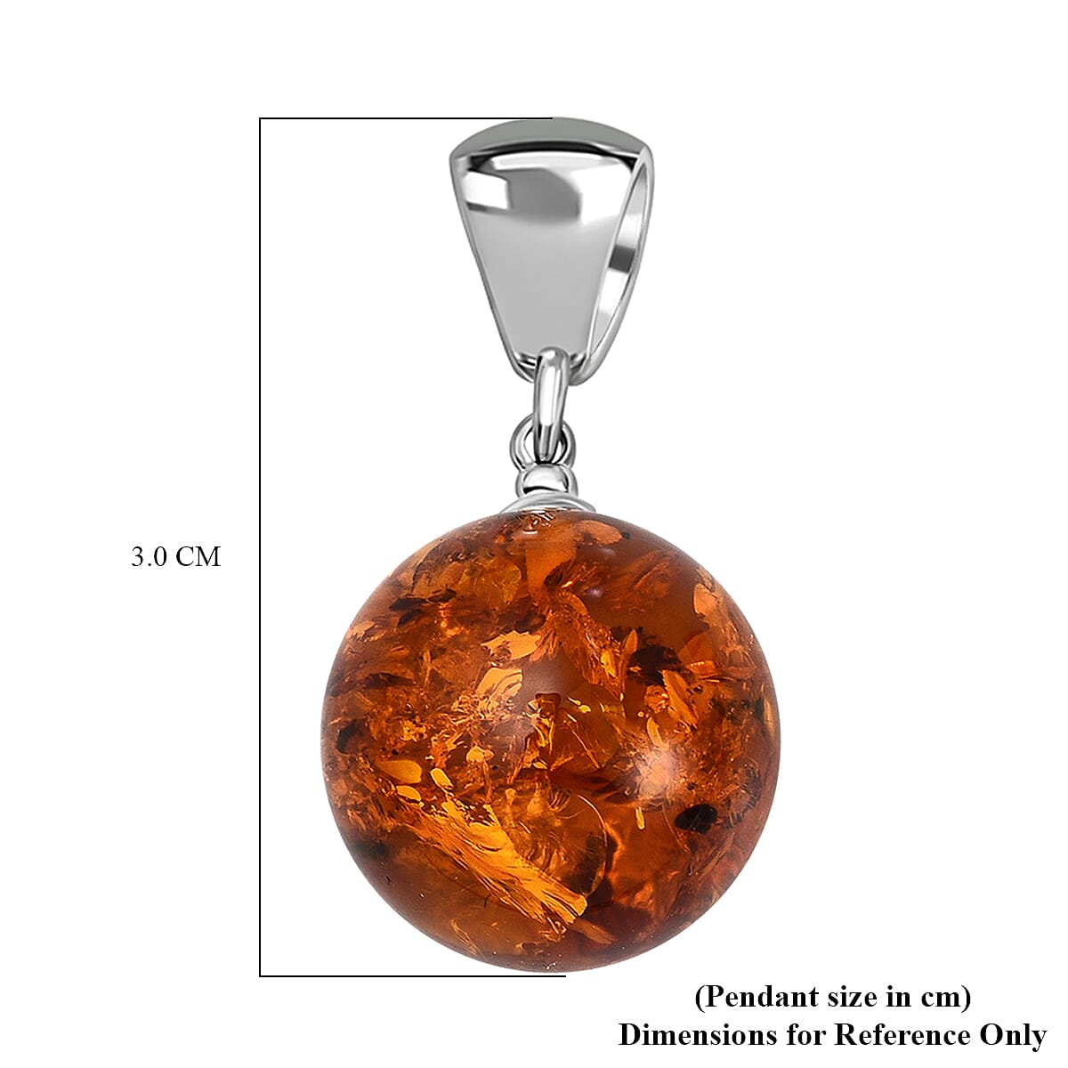 Baltic Amber Solitaire Pendant in Sterling Silver 7672882 4