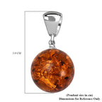 Baltic Amber Solitaire Pendant in Sterling Silver