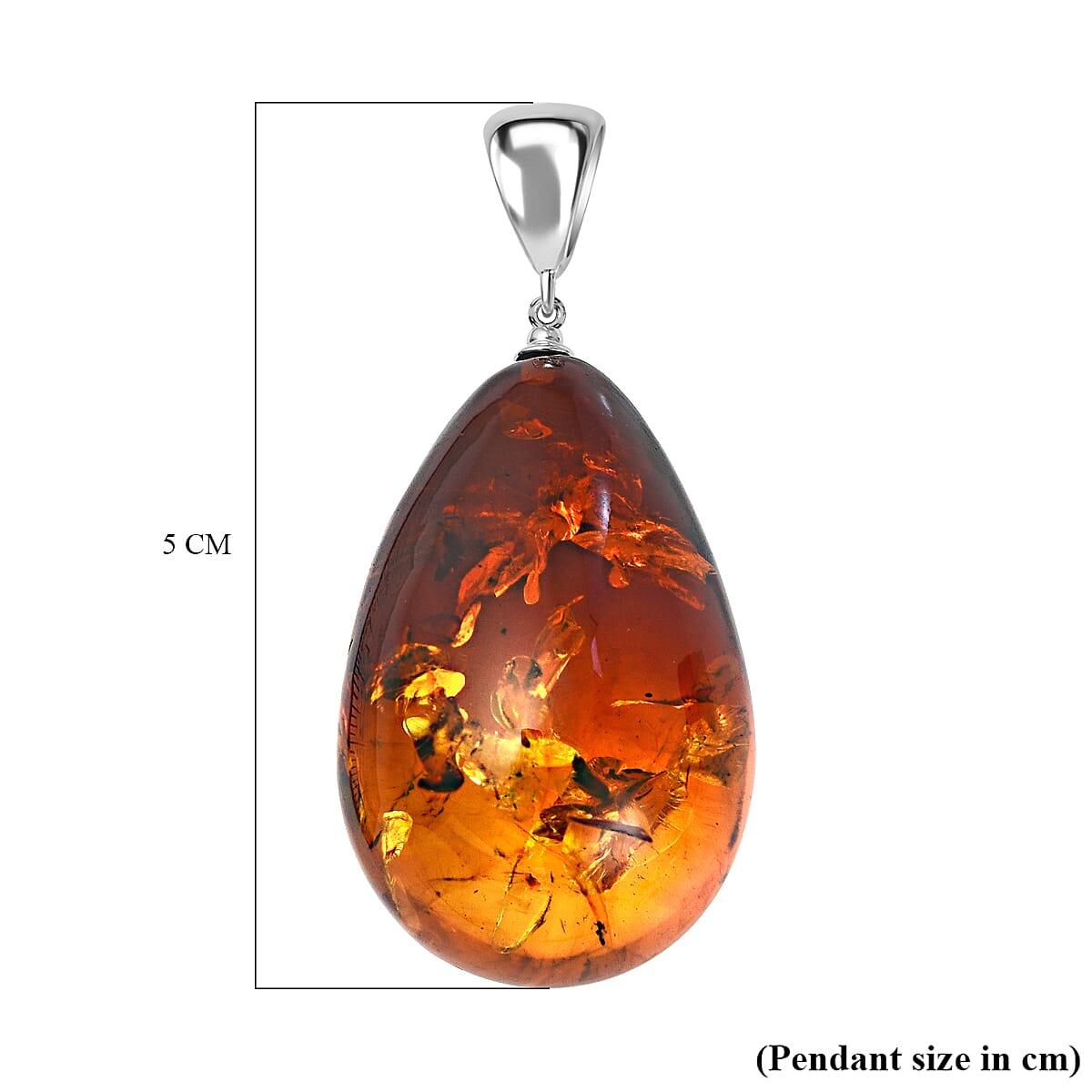 Baltic Amber Solitaire Pendant in Sterling Silver 7672949 4