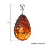 Baltic Amber Solitaire Pendant in Sterling Silver
