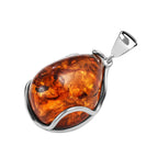 Tucson Special - Baltic Amber Solitaire Pendant in Sterling Silver
