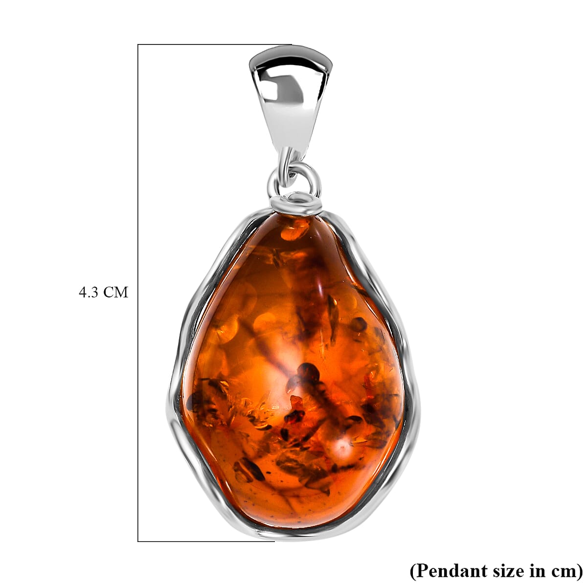 Tucson Special - Baltic Amber Solitaire Pendant in Sterling Silver 7672992 4