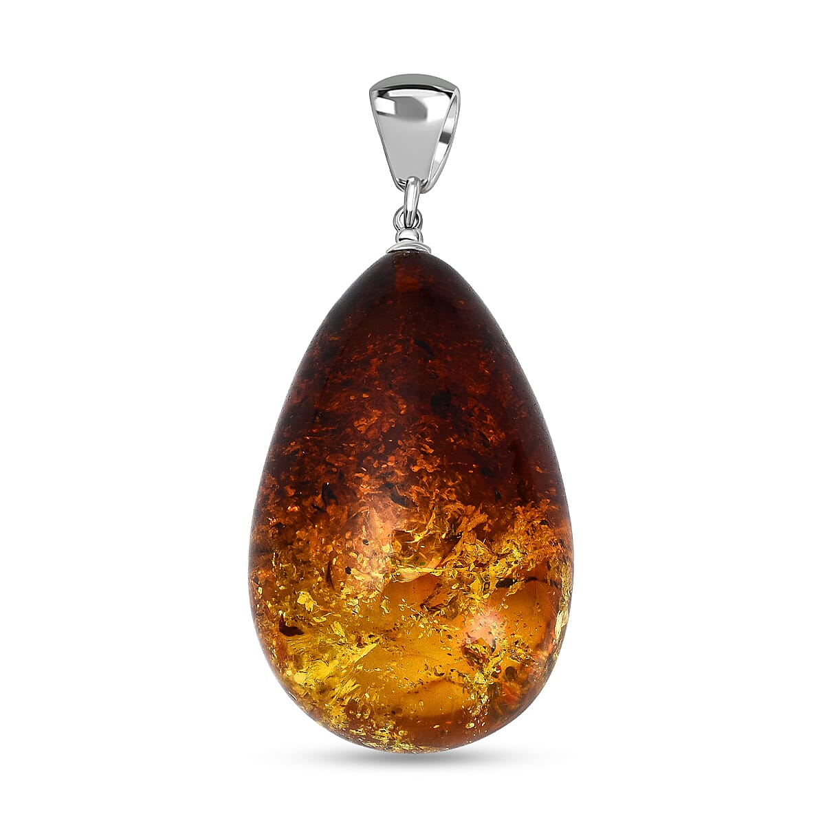 Tucson Special - Natural Baltic Amber Solitaire Pendant in Sterling Silver 7672997 0