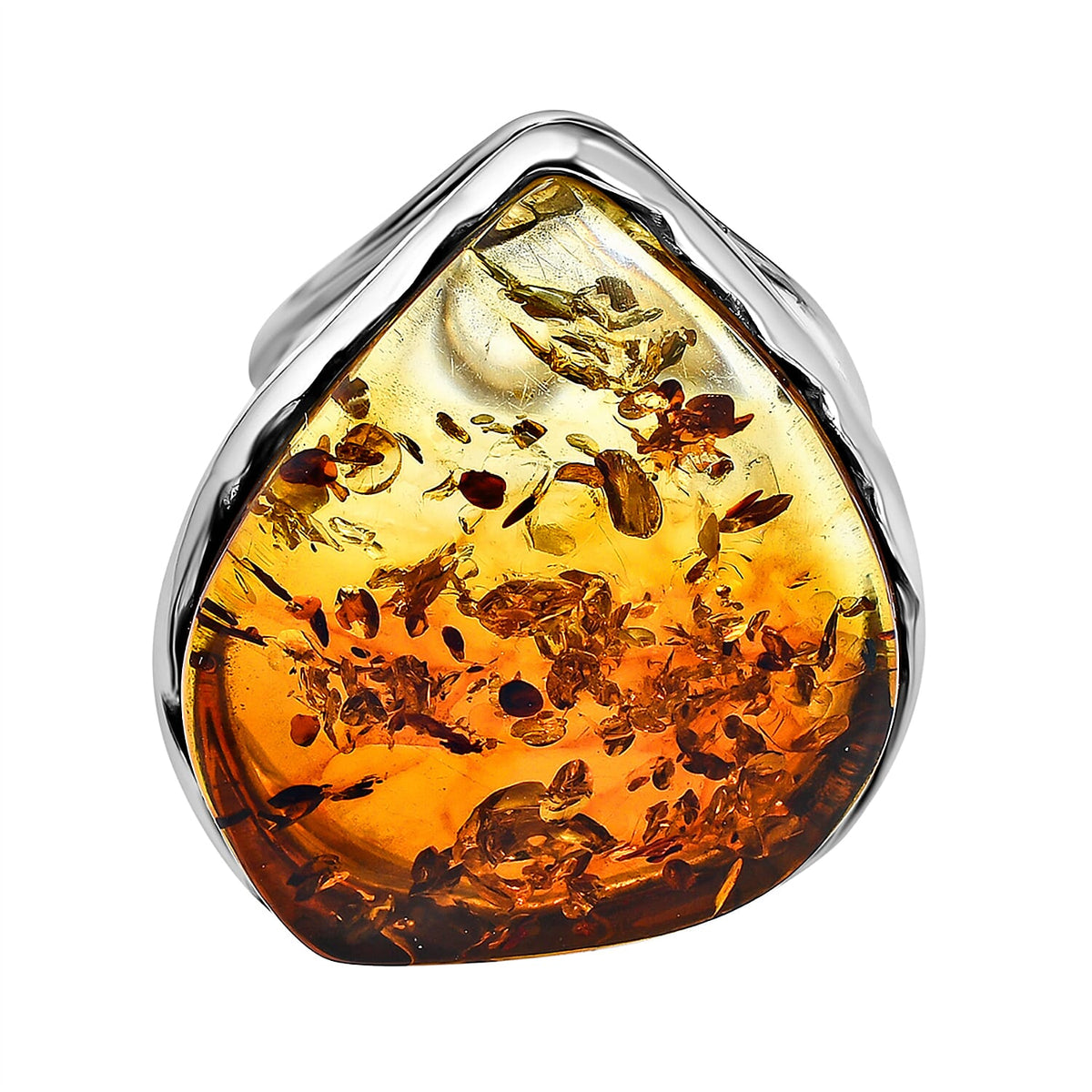 Baltic Amber Solitaire Ring in Sterling Silver, Silver Wt. 8.00 Gms 7673163 0