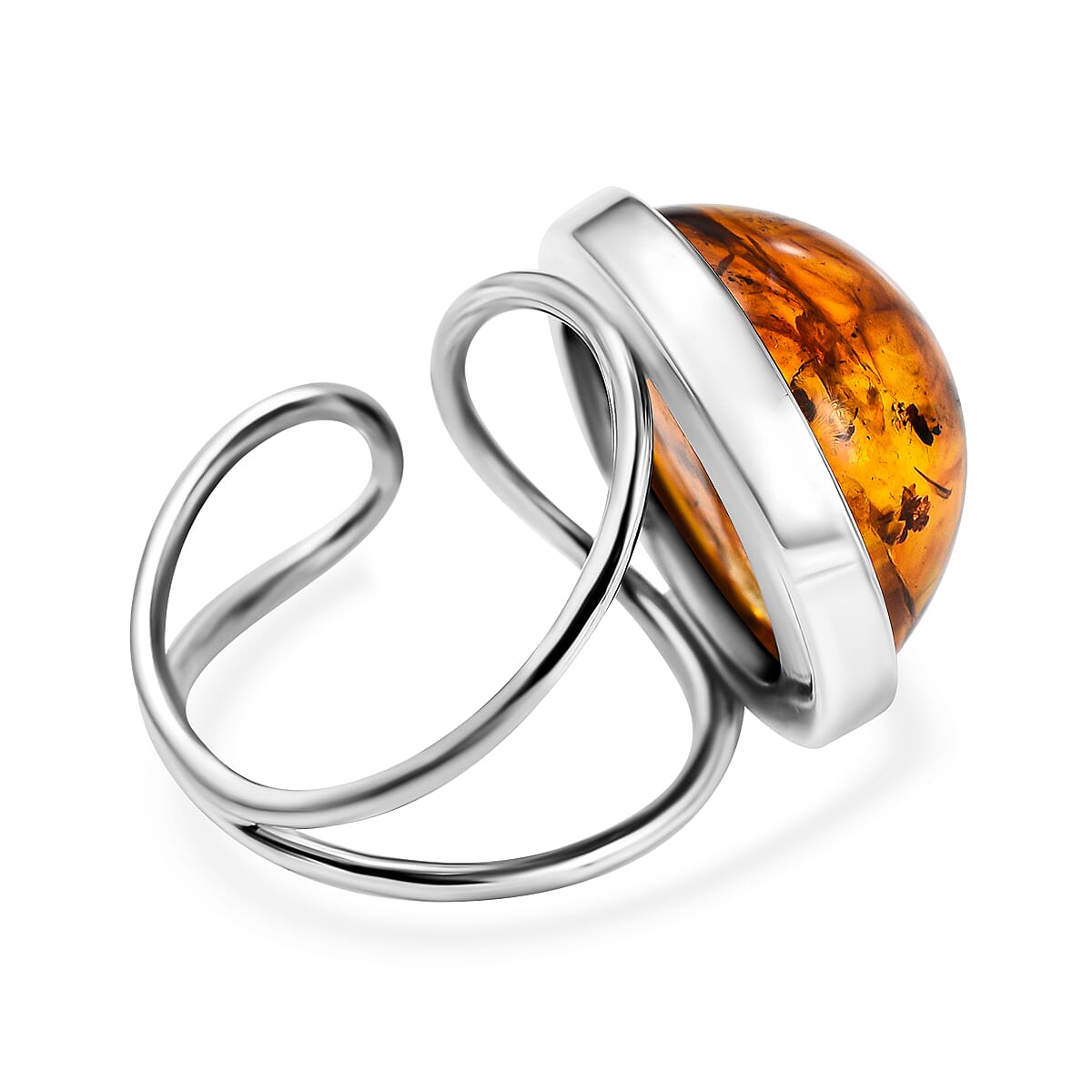 Tucson Special - Baltic Amber Solitaire Ring in Sterling Silver 7673168 3