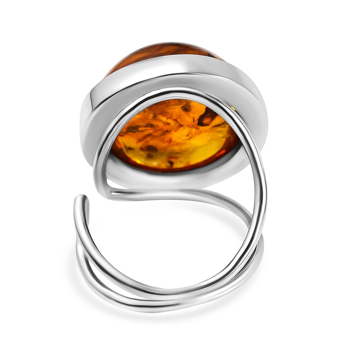 Tucson Special - Baltic Amber Solitaire Ring in Sterling Silver 7673168 5