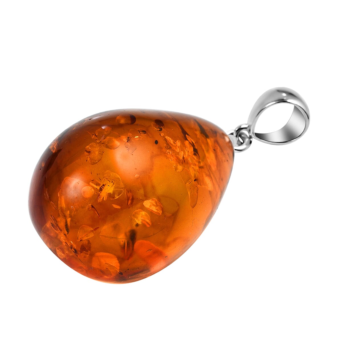 Baltic Amber Solitaire Tear Drop Pendant in Sterling Silver 7672874 3
