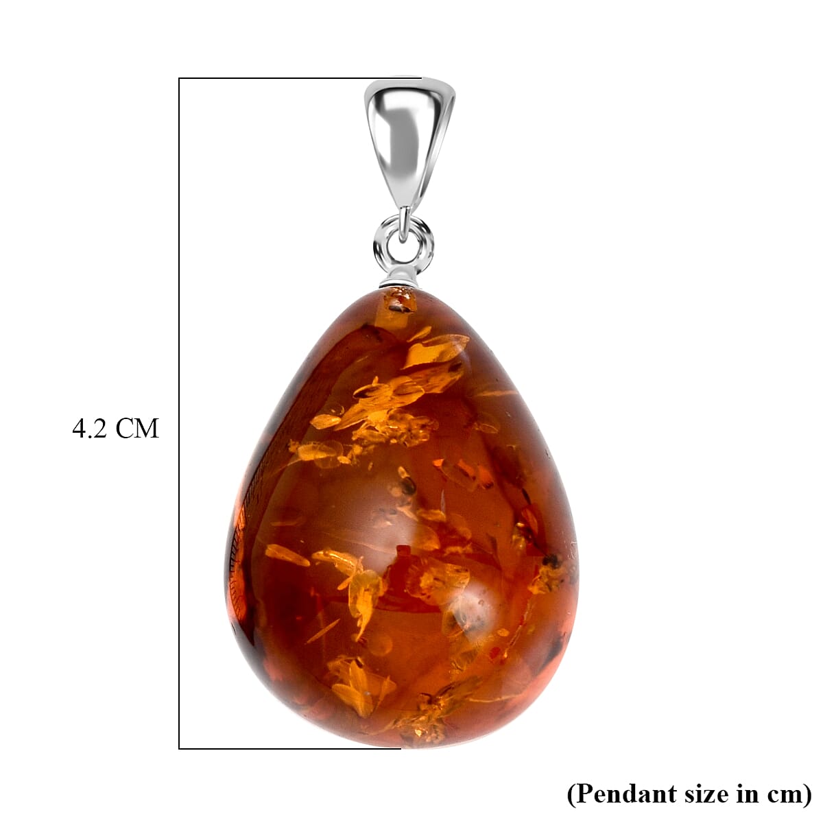 Baltic Amber Solitaire Tear Drop Pendant in Sterling Silver 7672874 4