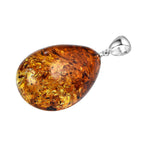 Tucson Special - Baltic Amber Solitaire Tear Drop Pendant in Sterling Silver