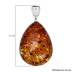 Tucson Special - Baltic Amber Solitaire Tear Drop Pendant in Sterling Silver