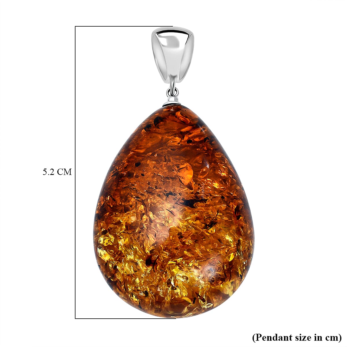 Tucson Special - Baltic Amber Solitaire Tear Drop Pendant in Sterling Silver 7672898 4