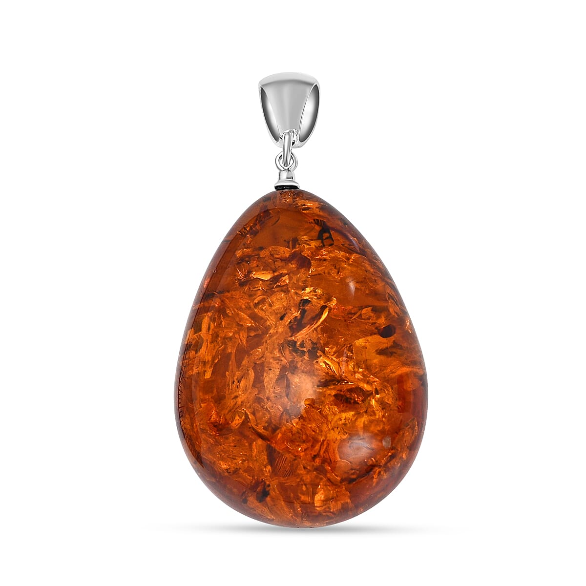 Baltic Amber Tear Drop Pendant in Sterling Silver 7672669 0