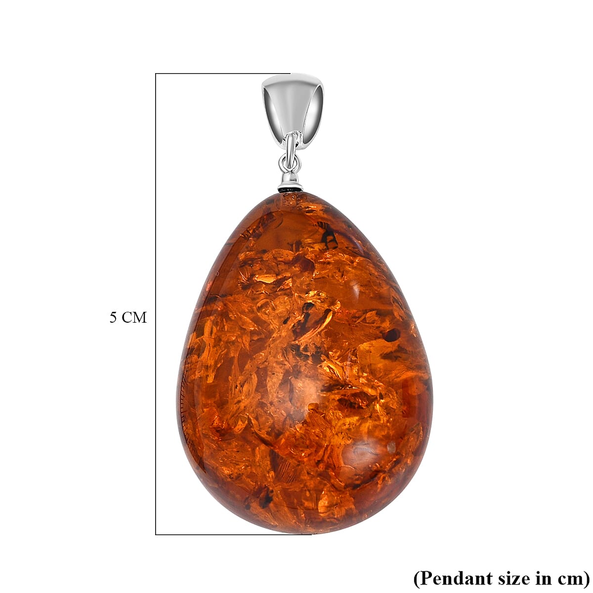 Baltic Amber Tear Drop Pendant in Sterling Silver 7672669 4