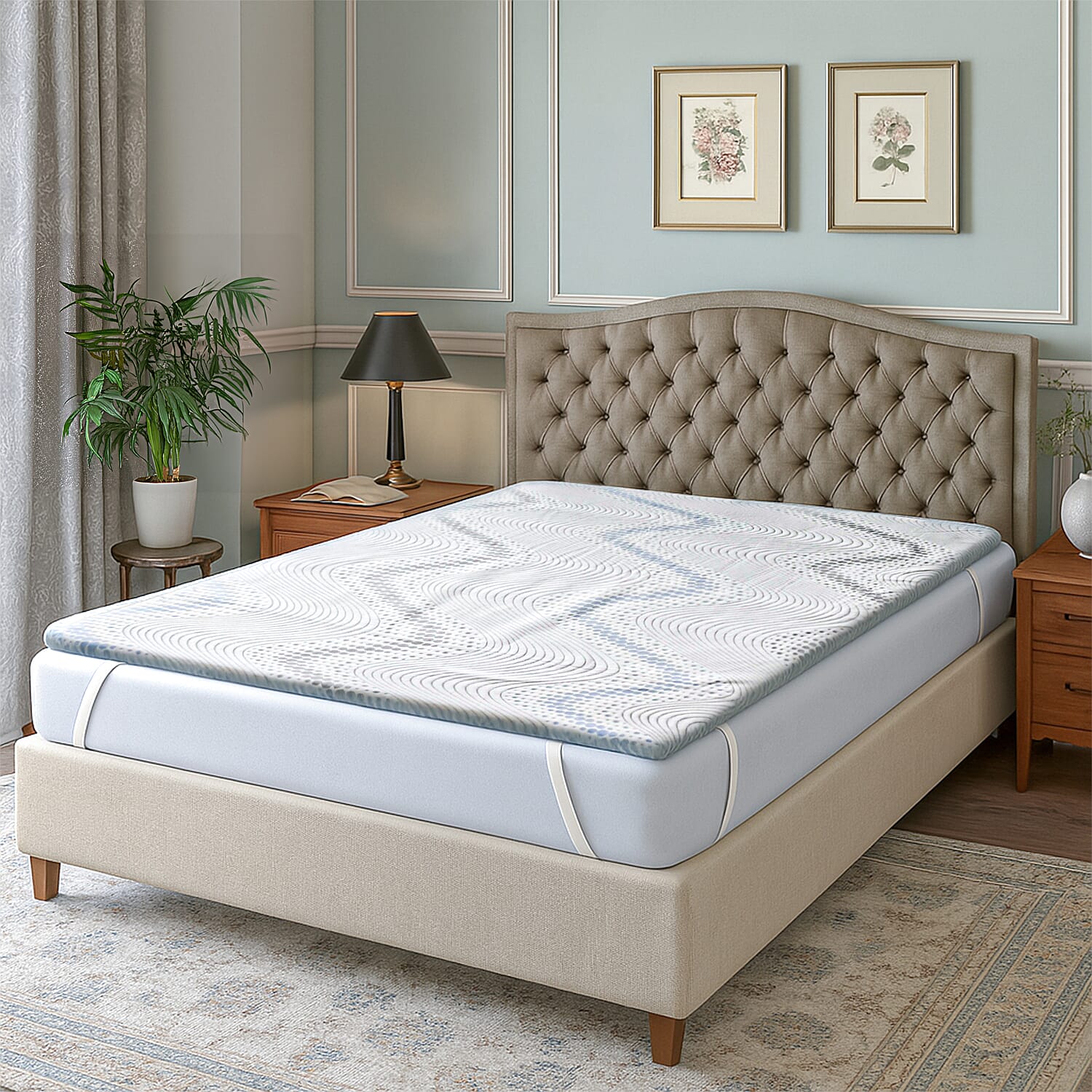 Bamboo Cooling Memory Foam Mattress Topper (Size Double) 7839253 0
