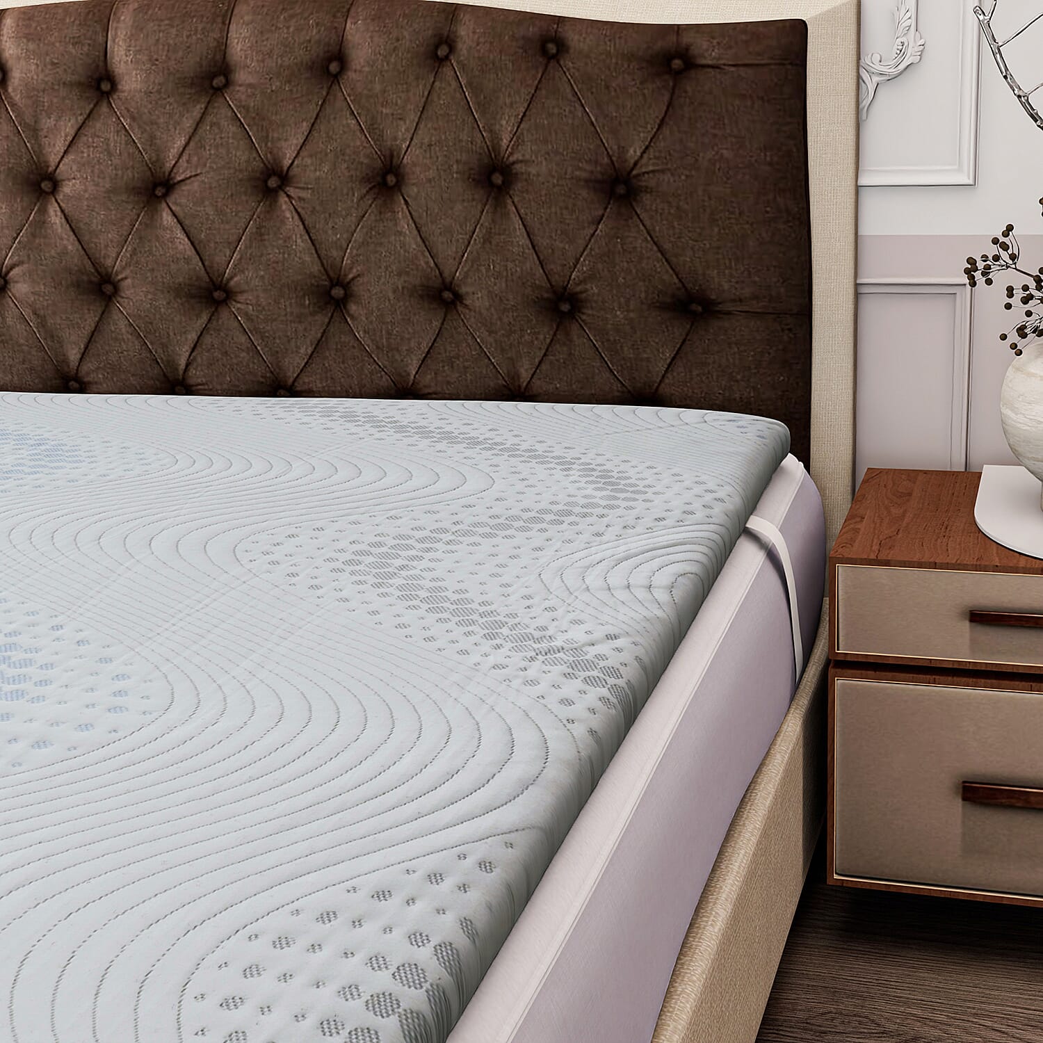 Bamboo Cooling Memory Foam Mattress Topper (Size Double) 7839253 4