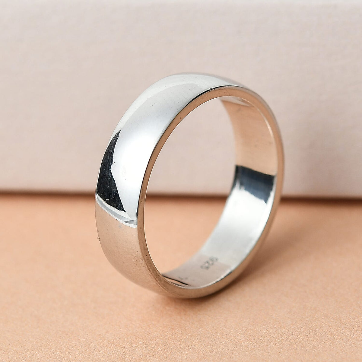 Wedding Band Ring in Platinum Plated Sterling SilverÂ  3698494 1
