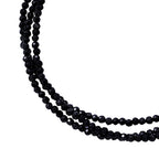 Bangkok Close Out - Boi Ploi Black Spinel (Diamond Cut) Multi Strand Bracelet (Size - 7.5 with 1 inch Extender) in Sterling Silver.