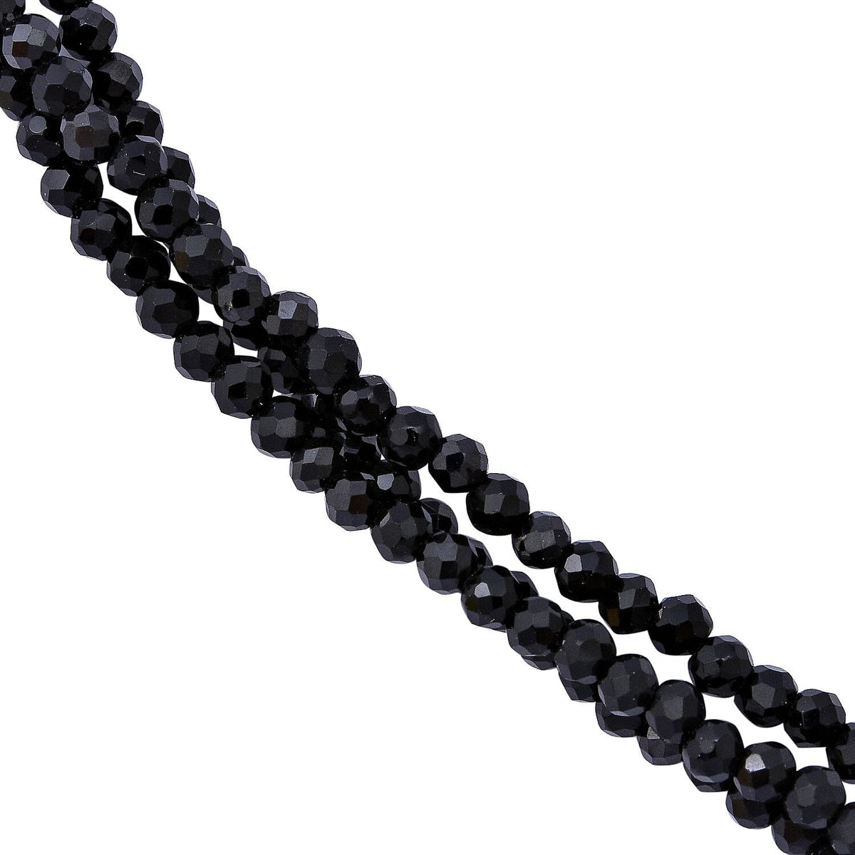 Bangkok Close Out - Boi Ploi Black Spinel (Diamond Cut) Multi Strand Necklace (Size - 20) in Sterling Silver 7192402 3