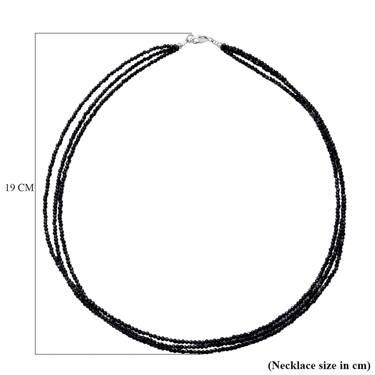 Bangkok Close Out - Boi Ploi Black Spinel (Diamond Cut) Multi Strand Necklace (Size - 20) in Sterling Silver 7192402 4