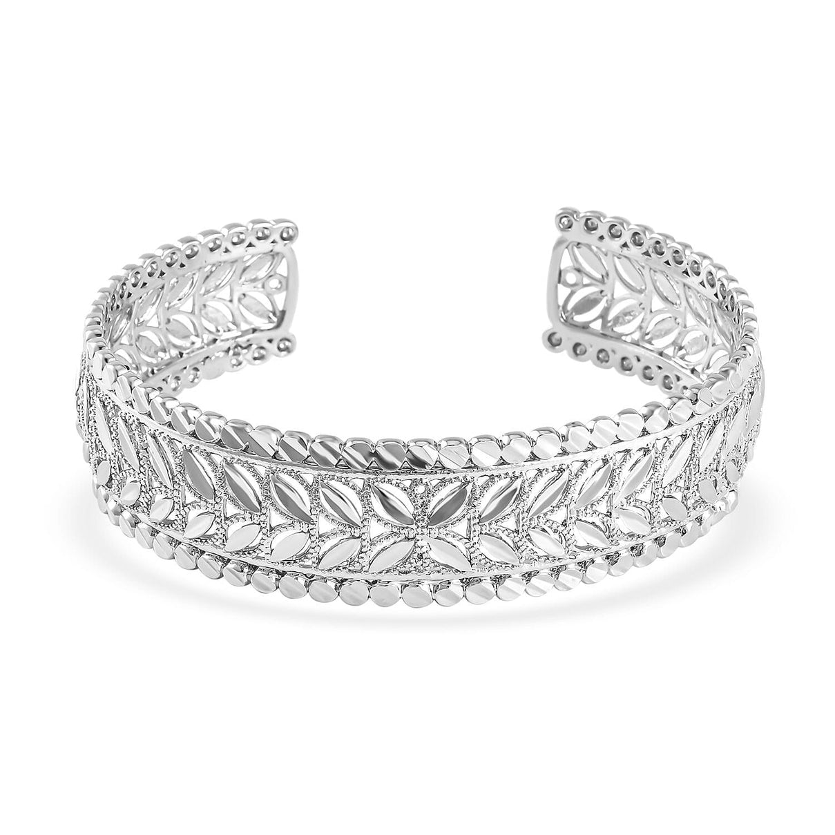 Designer Adjustable Bangle (Size 7) in Silver Tone 7550372 0