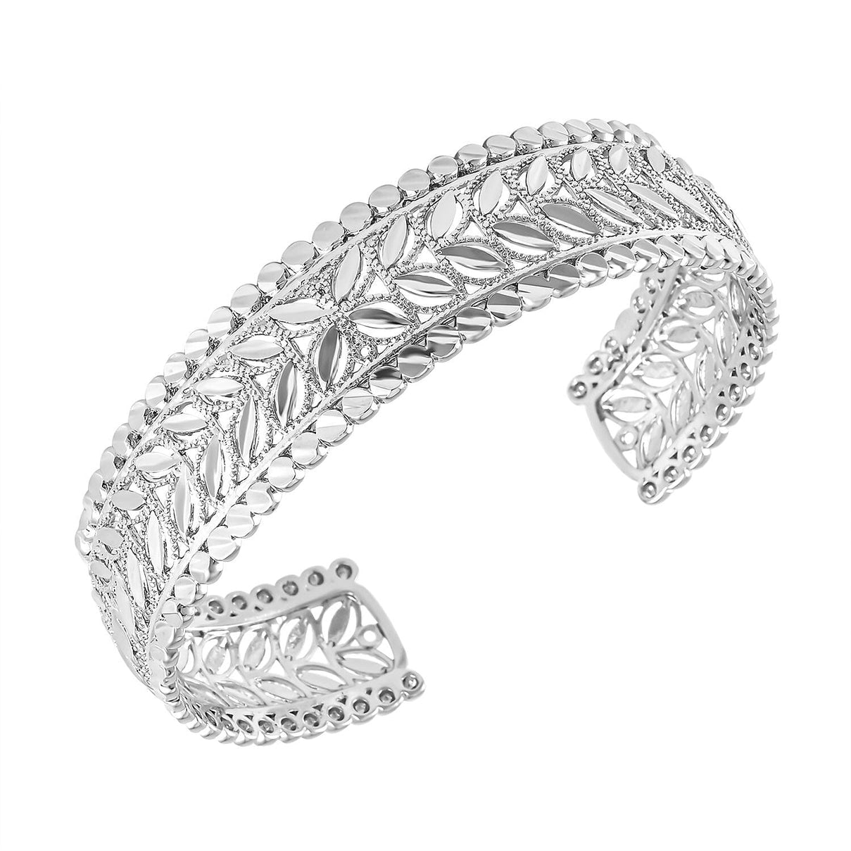 Designer Adjustable Bangle (Size 7) in Silver Tone 7550372 2