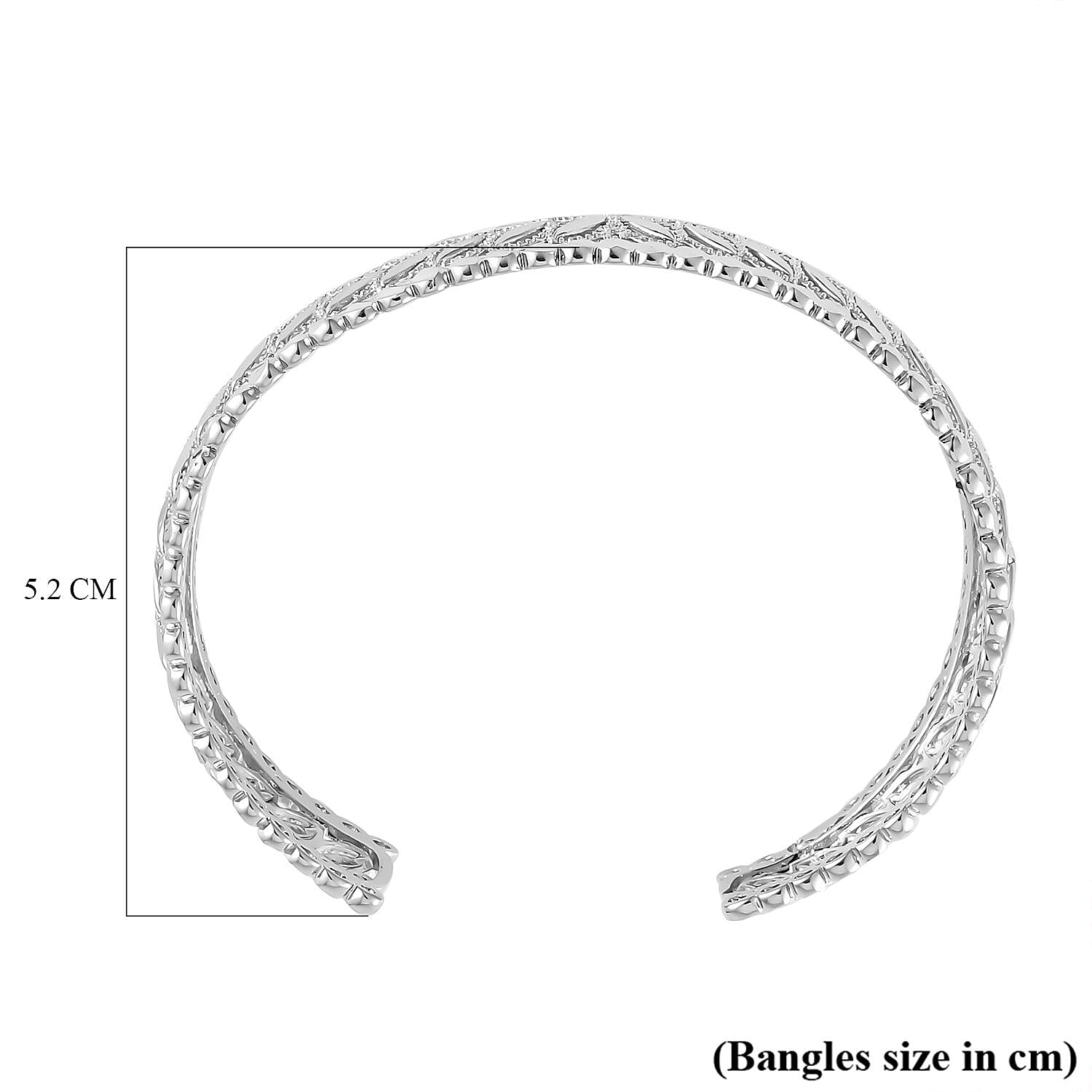 Designer Adjustable Bangle (Size 7) in Silver Tone 7550372 5