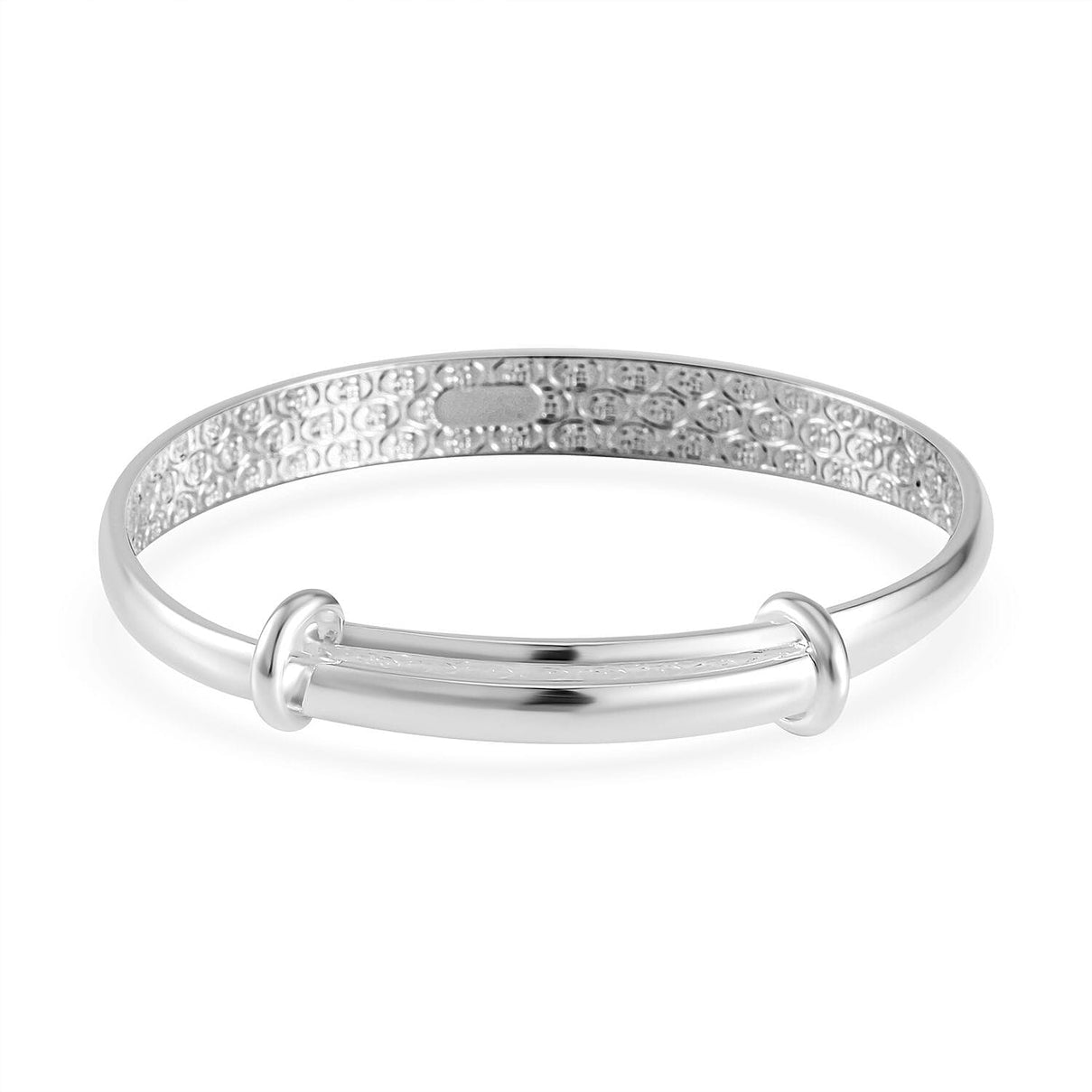 Star Pattern Adjustable Cuff Bangle (Size 6.5 - 7.5) in Silver Tone 7557033 4