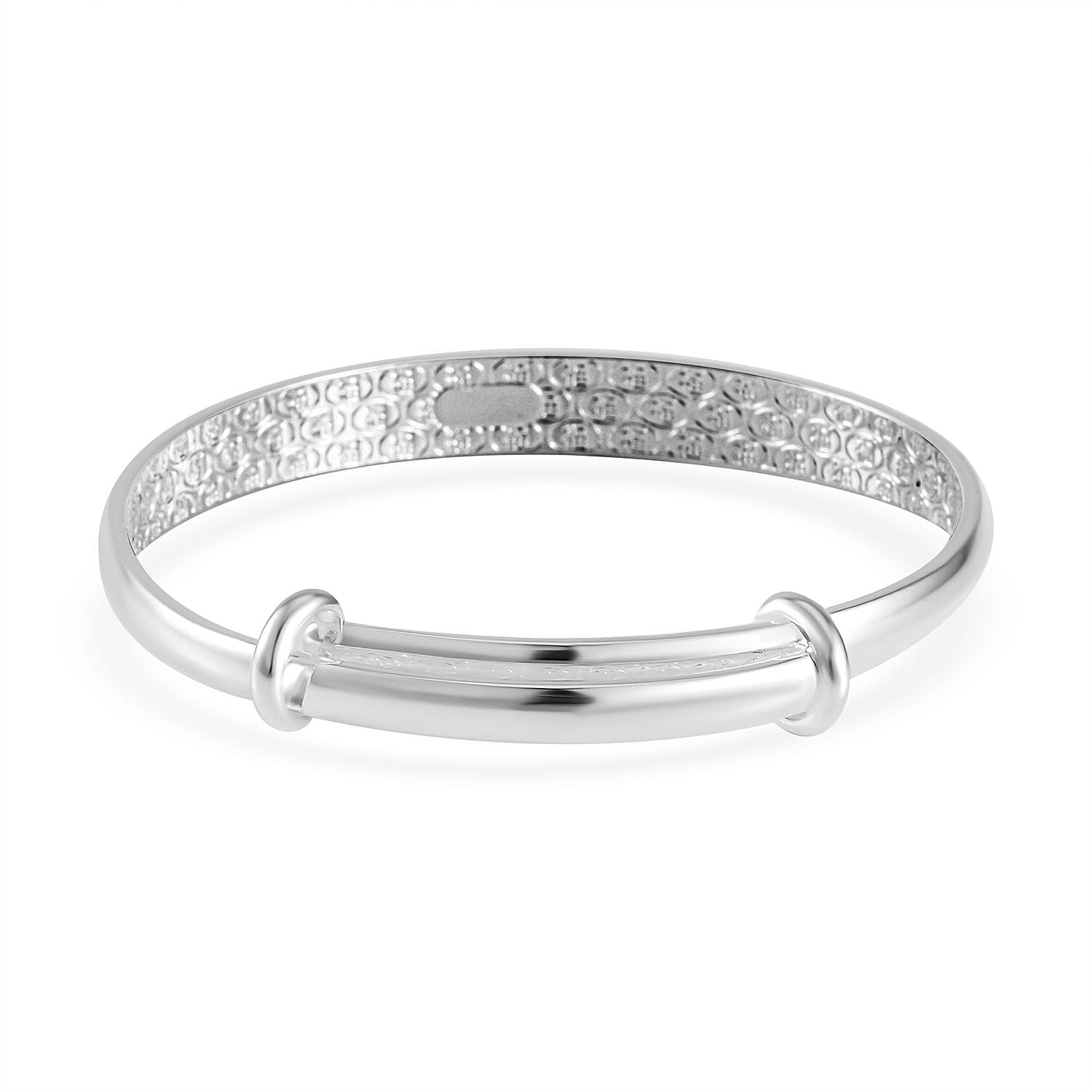 Star Pattern Adjustable Cuff Bangle (Size 6.5 - 7.5) in Silver Tone 7557033 4