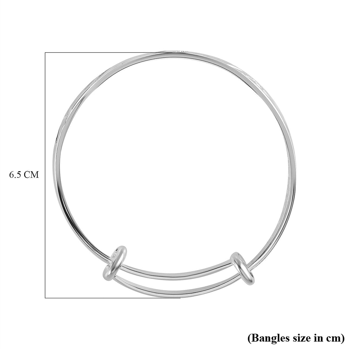 Star Pattern Adjustable Cuff Bangle (Size 6.5 - 7.5) in Silver Tone 7557033 5