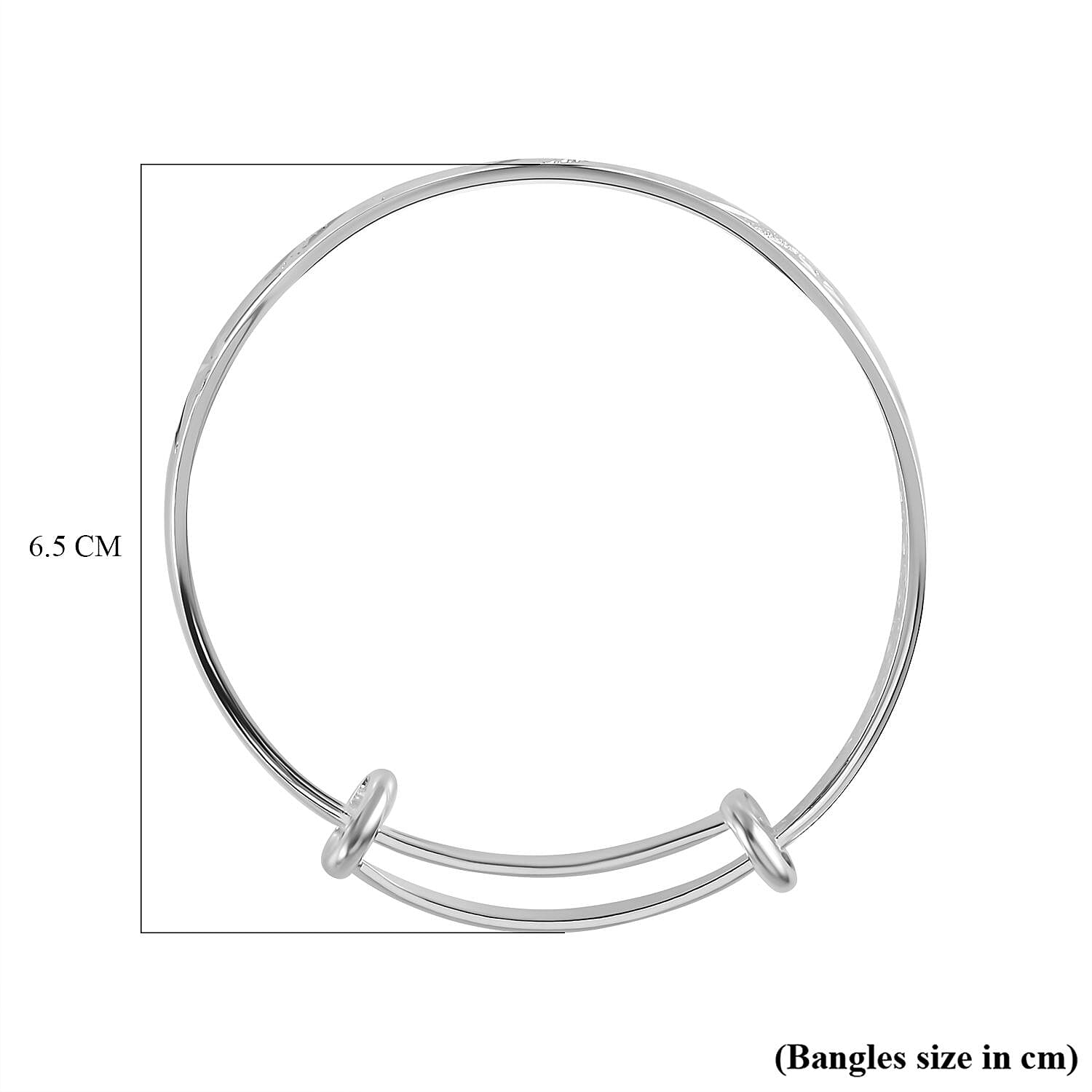 Star Pattern Adjustable Cuff Bangle (Size 6.5 - 7.5) in Silver Tone 7557033 5