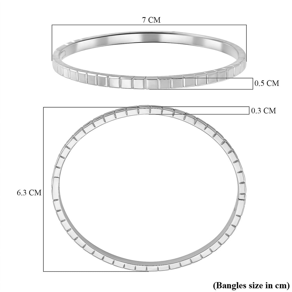 White Tone Bangle (Size - 7.5)