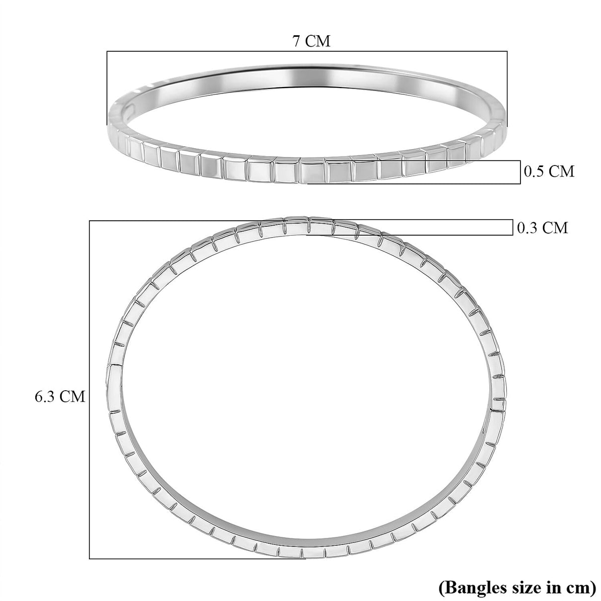 White Tone Bangle (Size - 7.5) 8016015 5