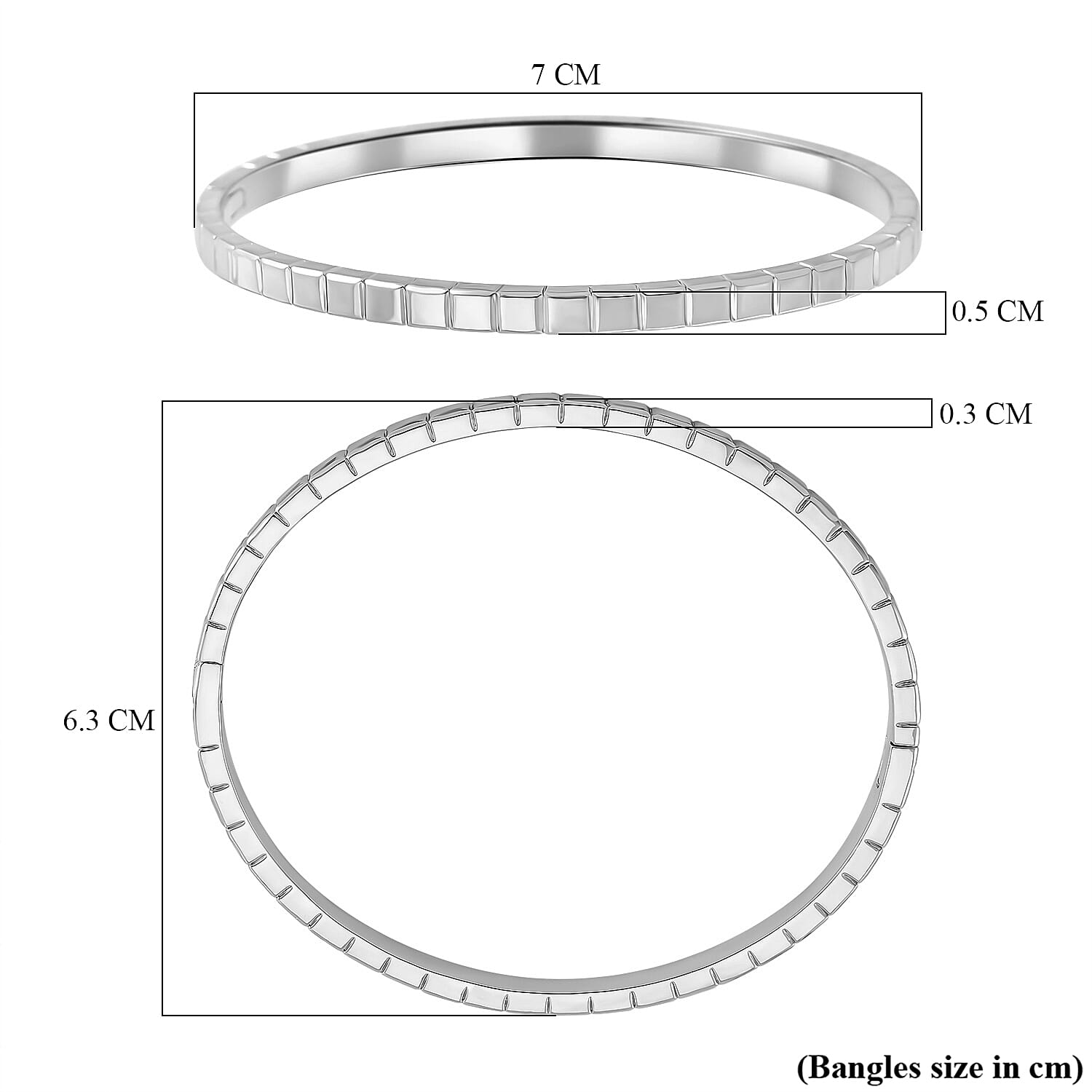 White Tone Bangle (Size - 7.5) 8016015 5
