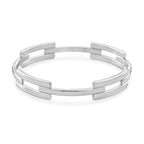 Designer Inspired  Silver Tone Bangle (Size - 7.5)