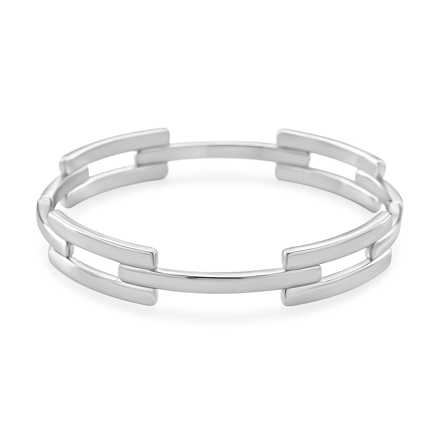 Designer Inspired  Silver Tone Bangle (Size - 7.5) 8180448 0