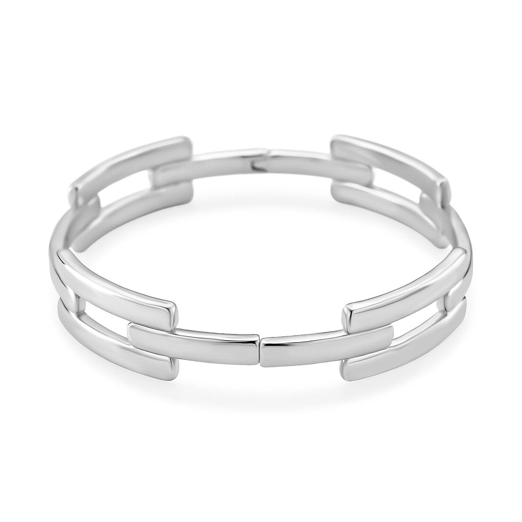 Designer Inspired  Silver Tone Bangle (Size - 7.5)