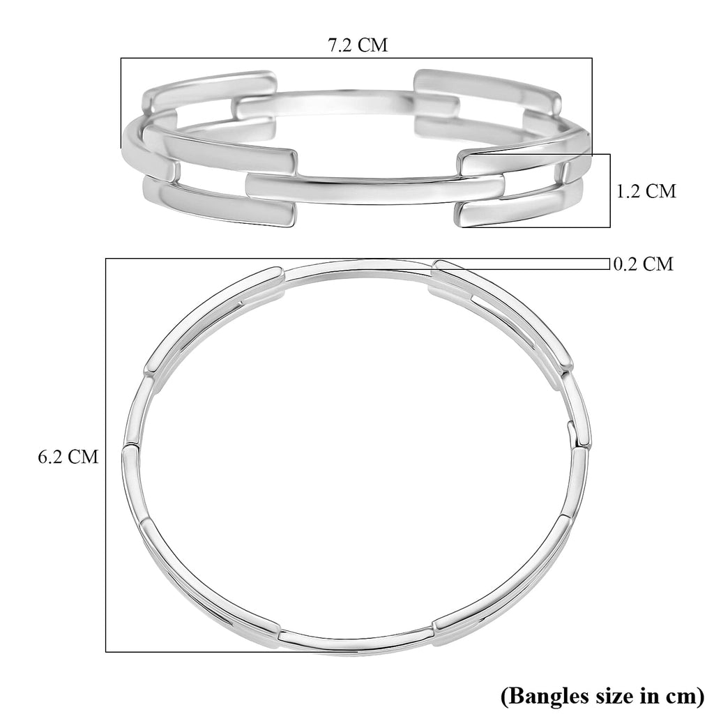 Designer Inspired  Silver Tone Bangle (Size - 7.5)