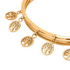 Designer Closeout - Tree of Life Charm Bangle (Size - 7.5) in Yellow Gold Tone