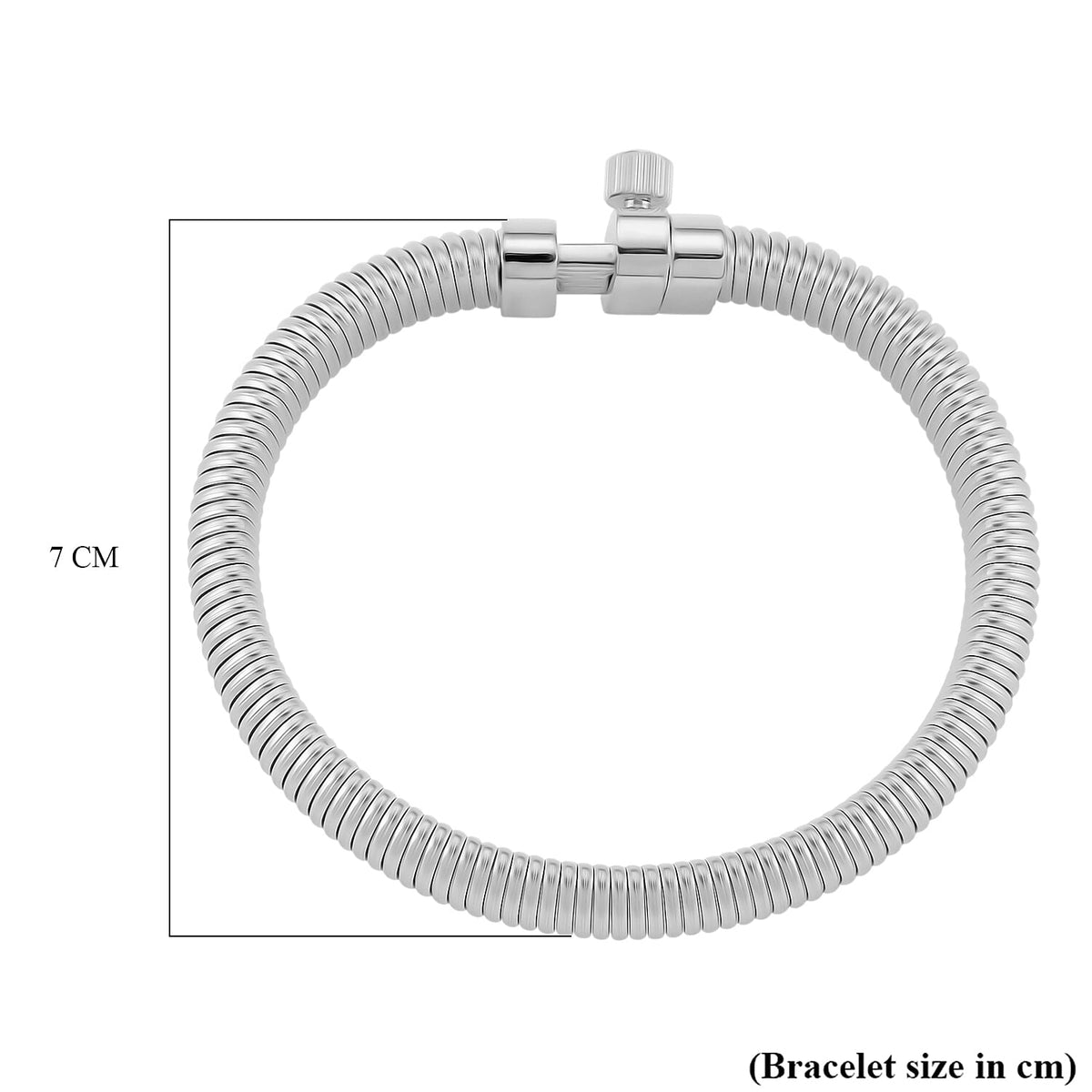White Crystal Bangle (Size 7) with Screw Pin Clasp in Silver Tone 7998929 5
