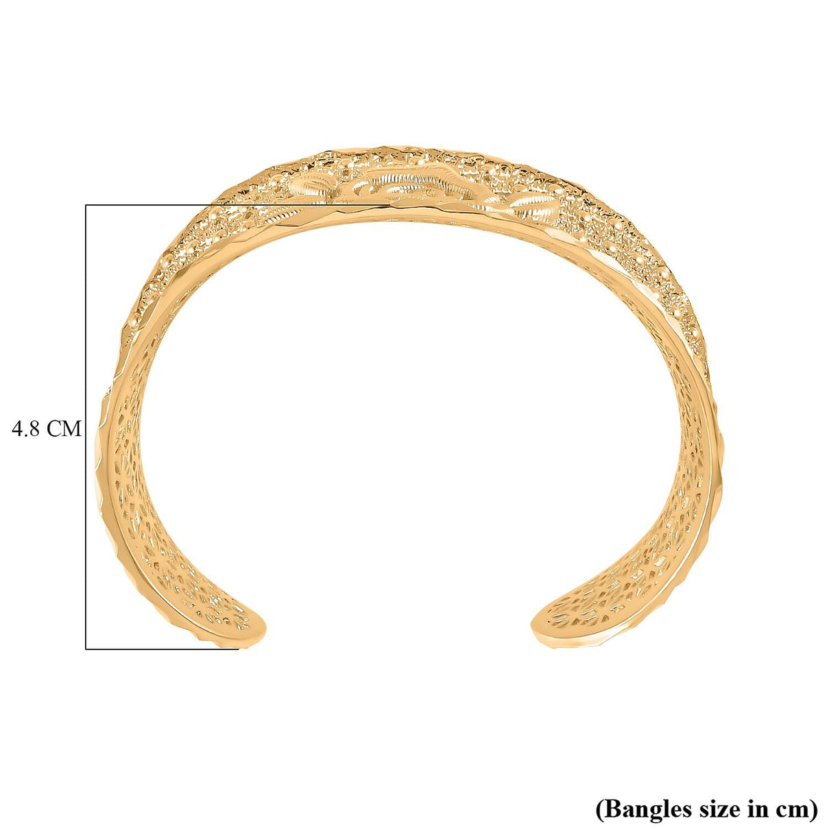 Rose Pattern Openable Bangle (Size 7.5 ) in Yellow Gold Tone 7550374 6