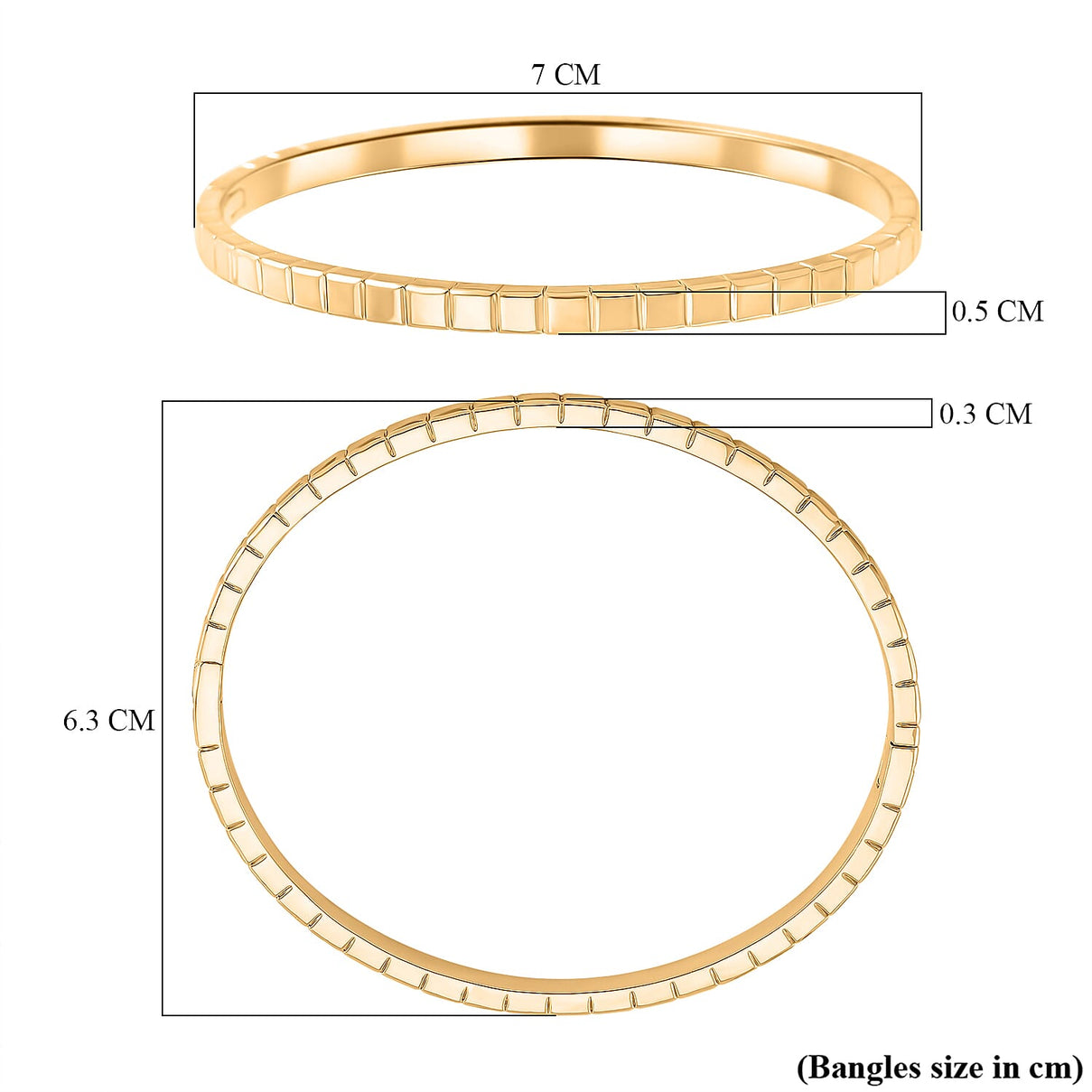 Yellow Gold Tone Bangle (Size - 7.5) 8016013 4