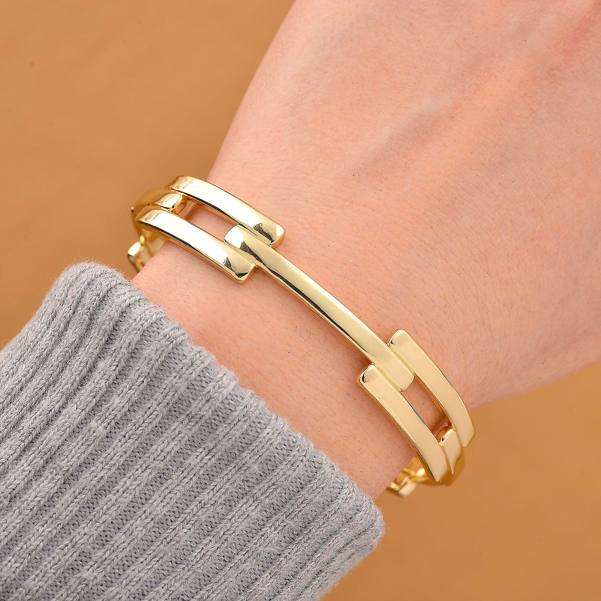 Designer Inspired Yellow Gold Tone Plated Bangle (Size - 7.5) 8180450 2