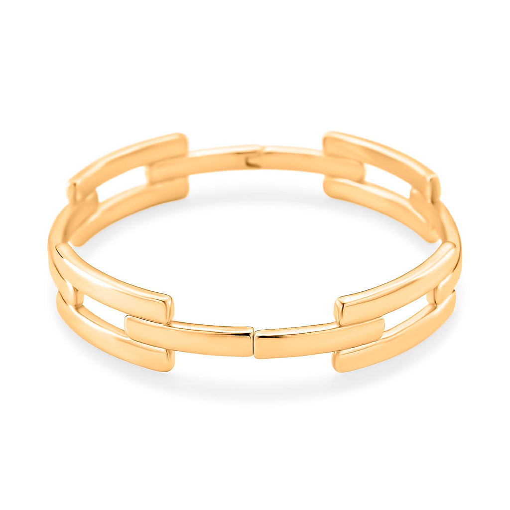 Designer Inspired Yellow Gold Tone Plated Bangle (Size - 7.5)