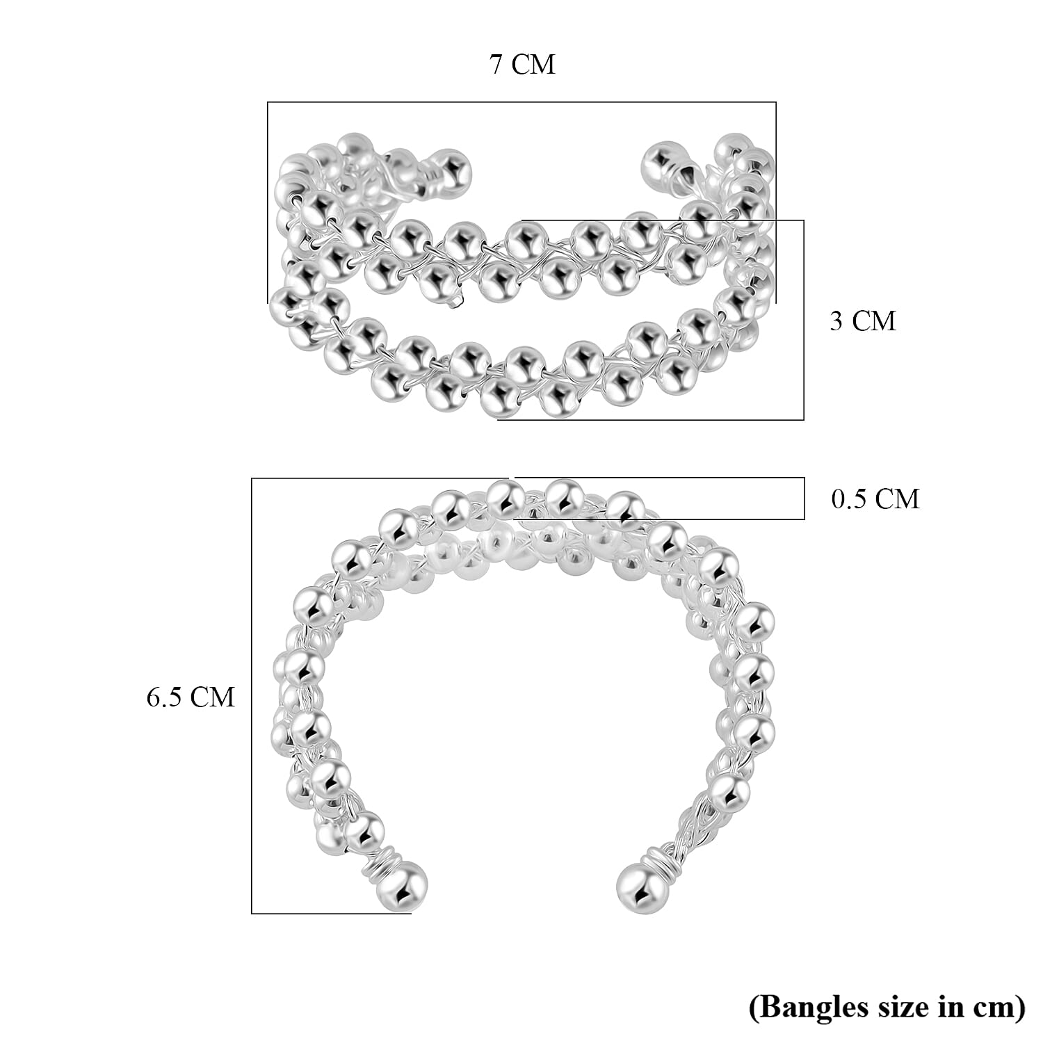 Designer Inspired Bubble Multi Row Bangle (Size - 7.5) 7815073 4