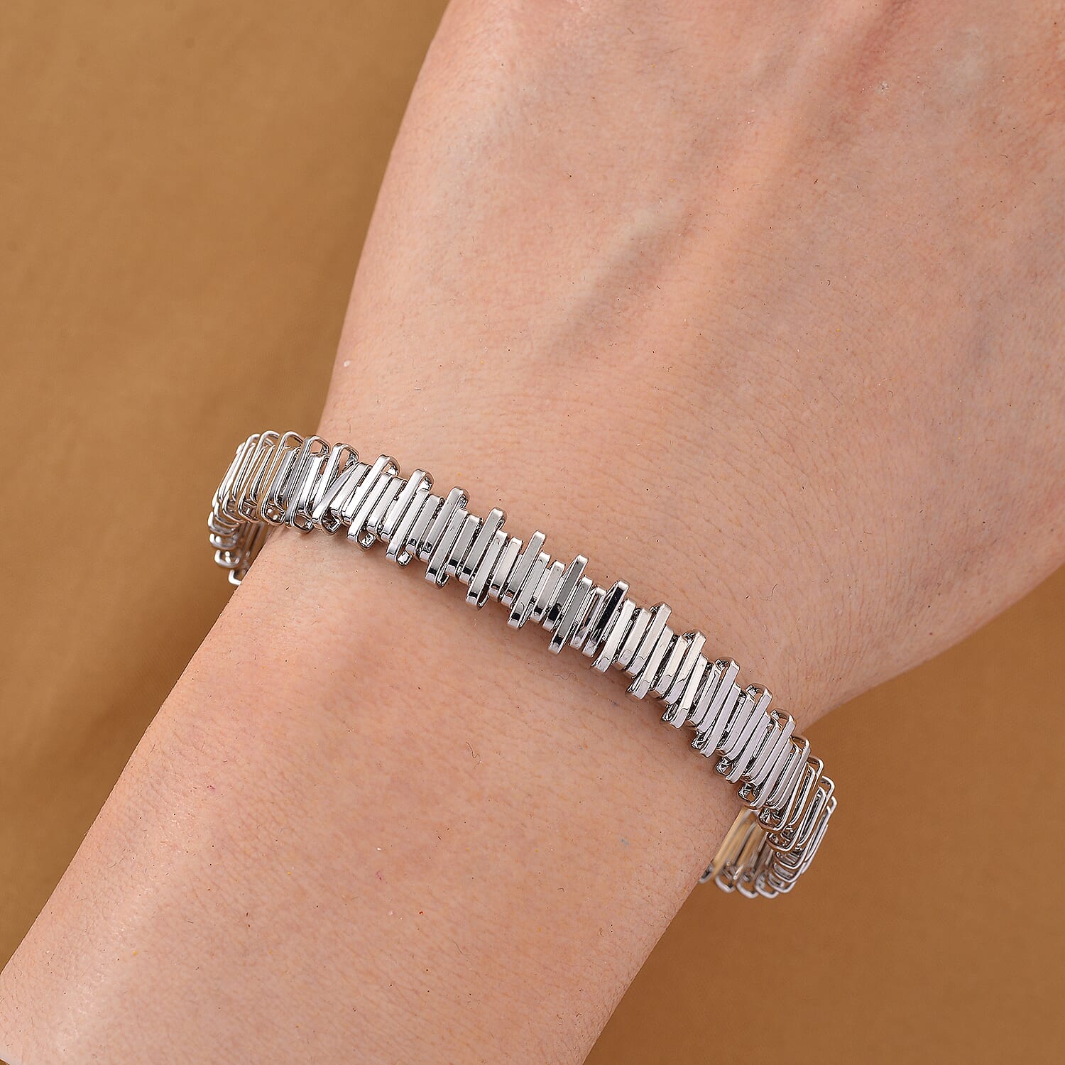 Designer Inspired  Bangle (Size 7.5) in White Gold Tone 8244421 3