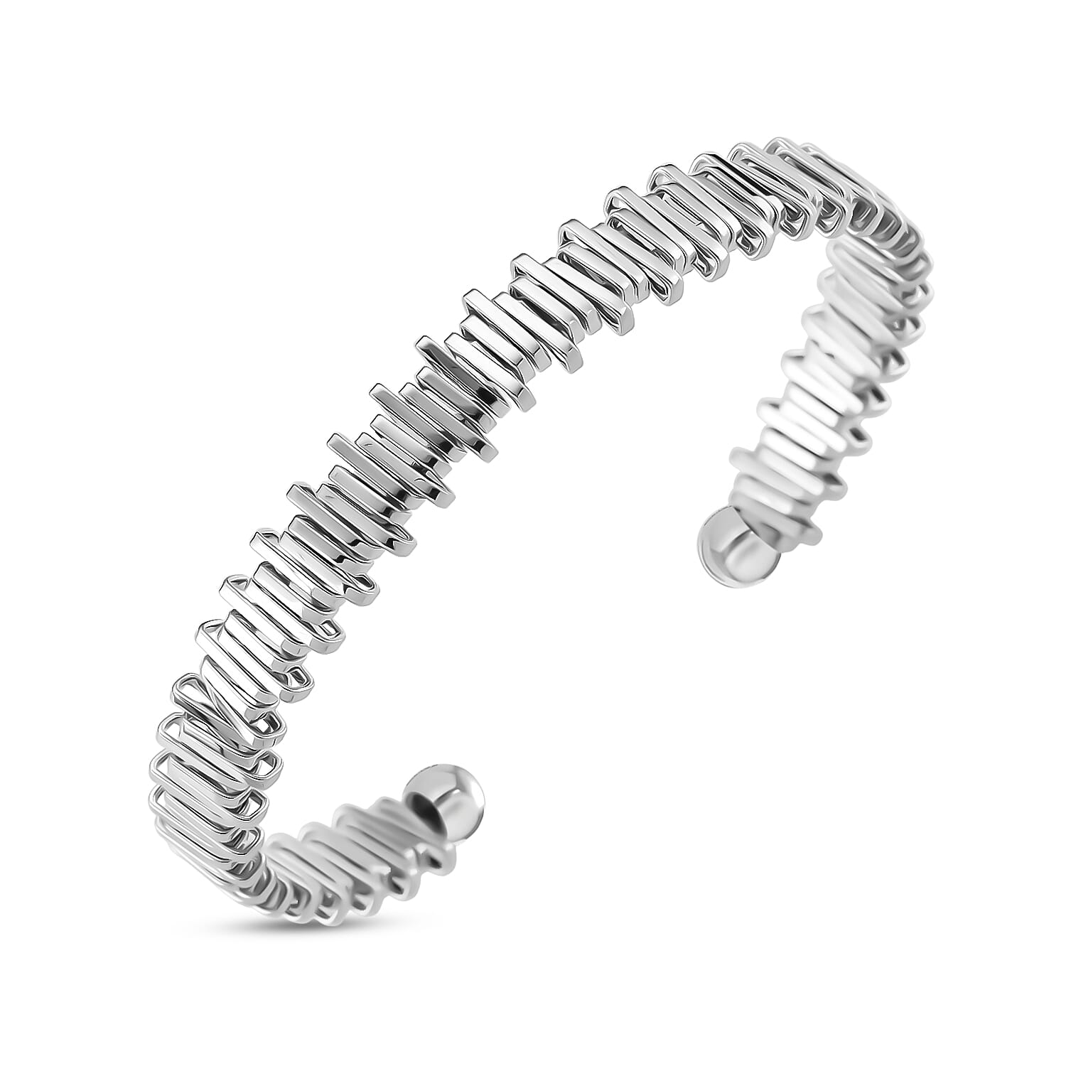 Designer Inspired  Bangle (Size 7.5) in White Gold Tone 8244421 4