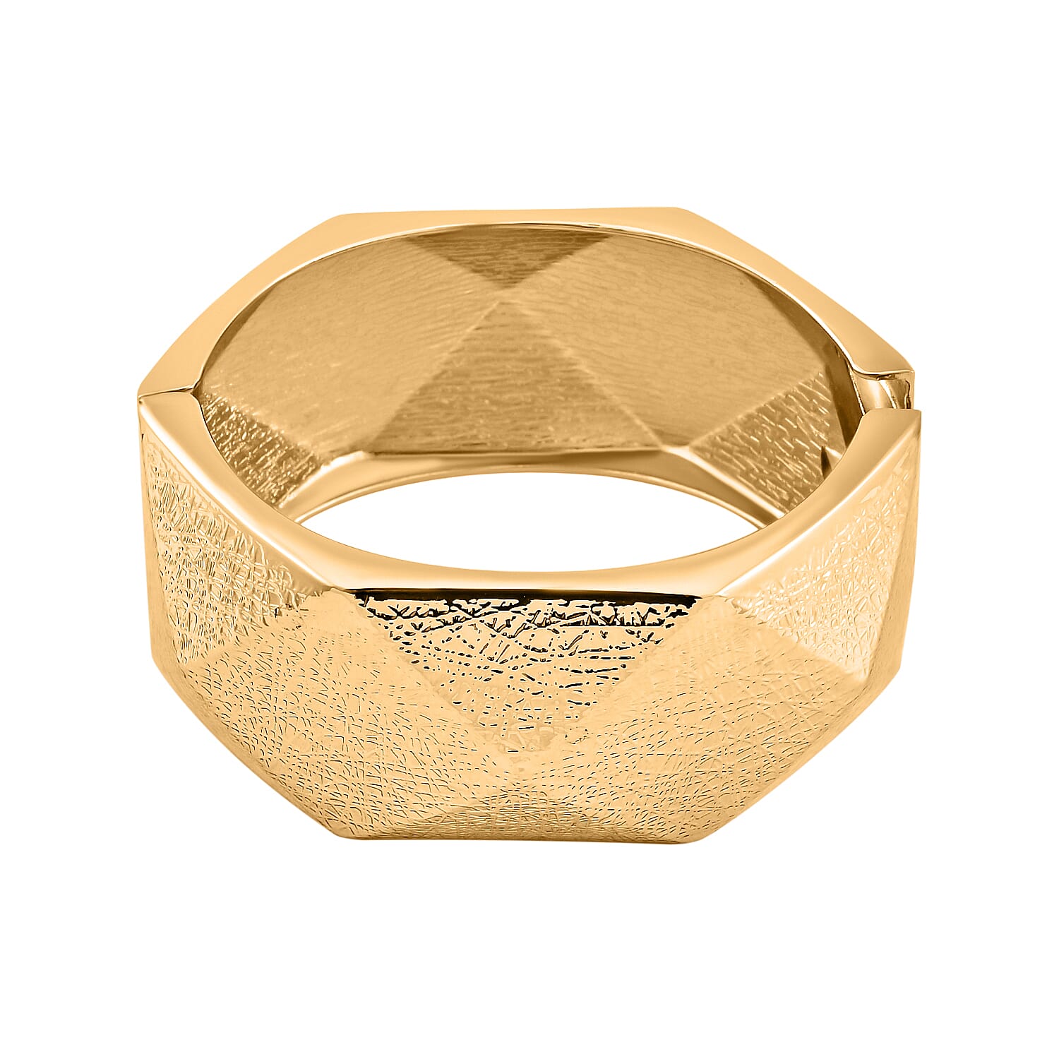 Textured Triangular-shaped Bangle (Size 6.5) in Yellow Gold Tone 7681290 0