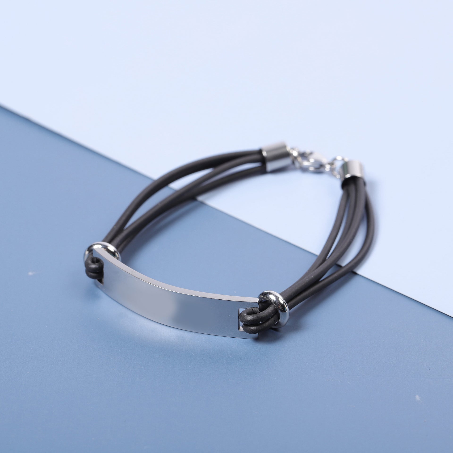 Bar Multi-Strand Bracelet with Lobster Lock in Stainless Steel 3623597 1